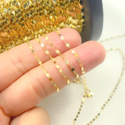 14K Solid Gold Flat Marina Link Unfinished Chain